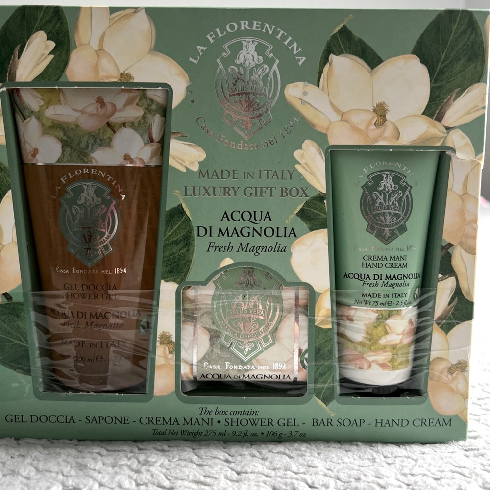 Shower gel, Bar soap, Hand cream, Fresh Magnolia